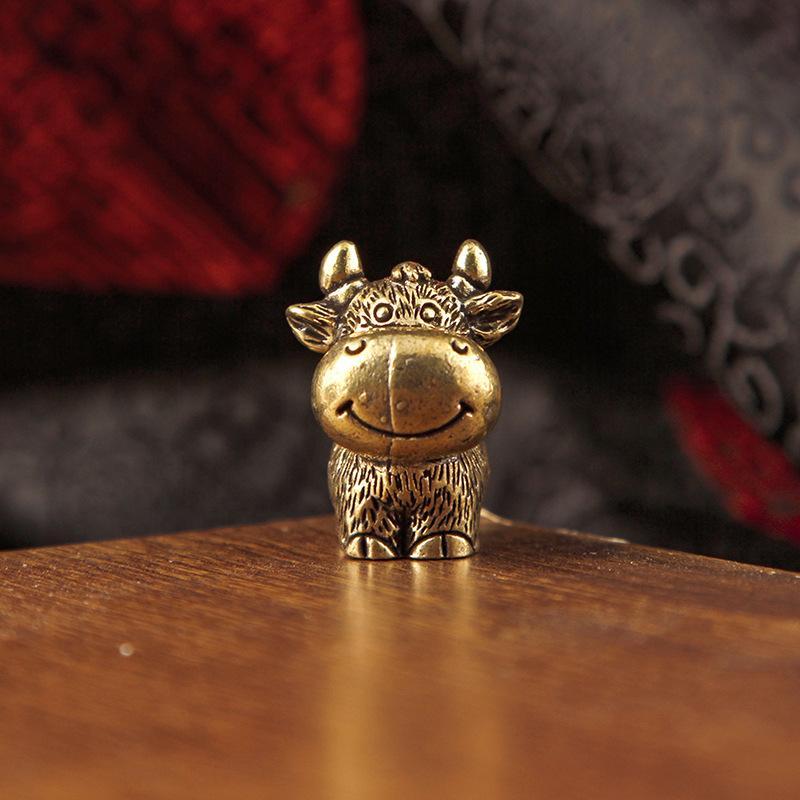 Brass 12 Zodiac Animal Head Sculpture Small Statue Desktop Ornaments Vintage Beast Figurines Mini Lucky Home Decorations Crafts