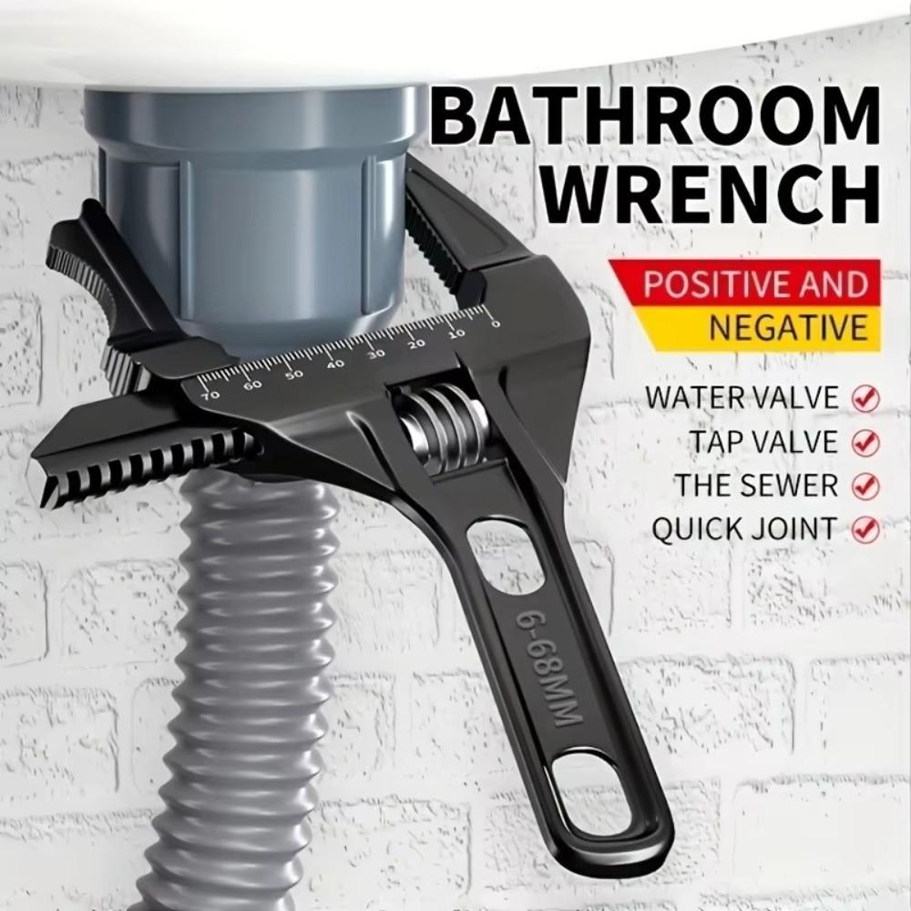 6-68mm Adjustable Short Handle Wrench Multi-Functional Plumbing Wrench Bathroom Wrench For Sink