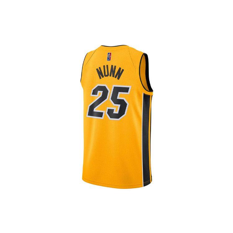 Nike NBA Polyester Sleeveless Fitted Mid-Impact Color-Block Basketball Jersey, Fan Edition, 2020-2021 Season, Miami Heat, Nunn No. 25 CN9934-719