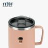 Tyeso 400ml Stainless Steel Vacuum-insulated Cold Insulated Coffee Cup with Handle High Aesthetic Value Vacuum Flasks for Daily With Coffee Sticker