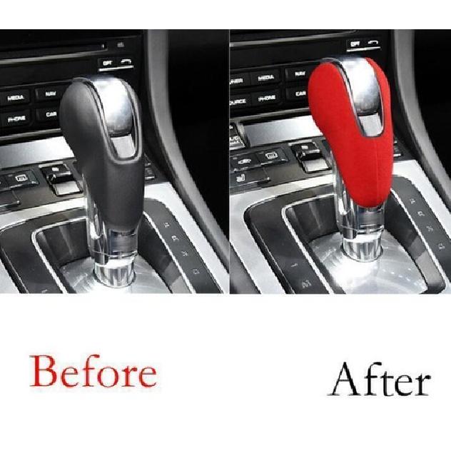 2010-2016 Red For Porsche Panamera Alcantara Gear Shift Knob Shifter Lever Trim