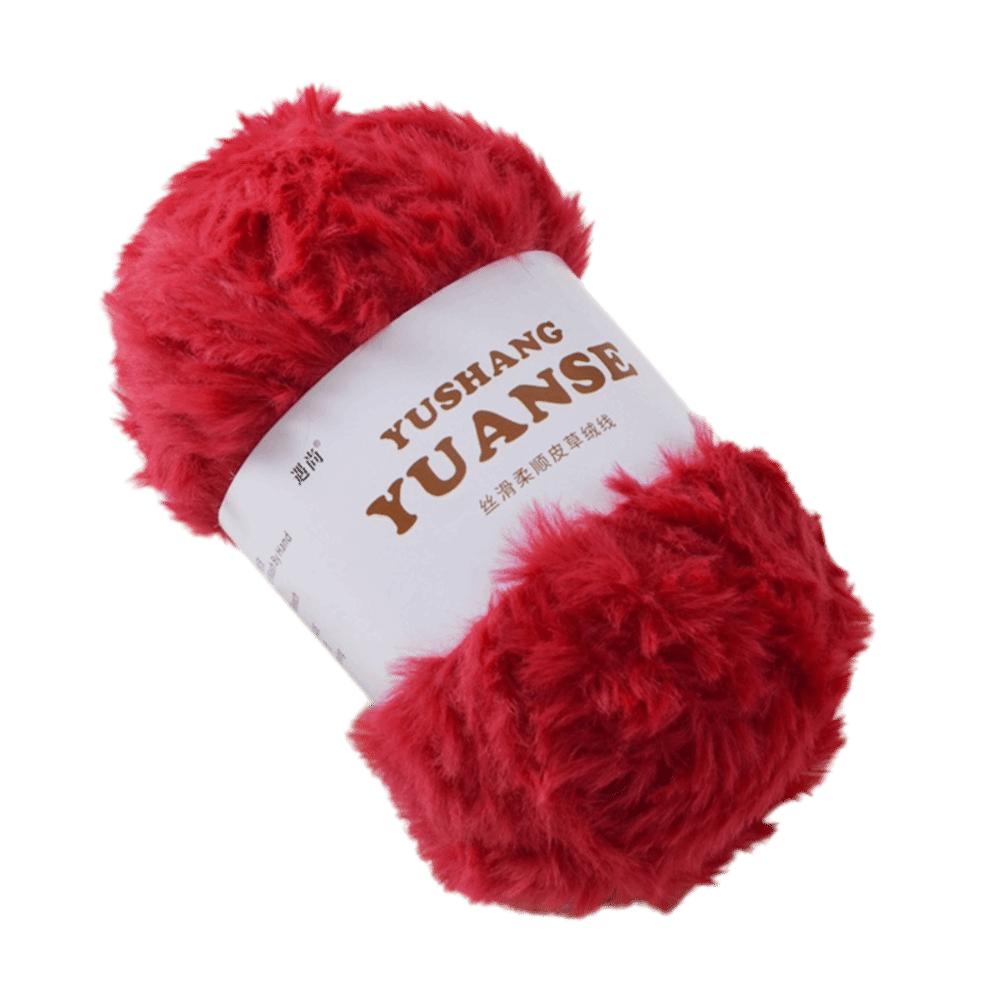 100G/Ball Solid Color Faux Fur Yarn Soft Plush Mink Wool Yarn  Hat Scarf Making