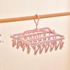 Foldable Laundry Drying Rack With 32 Clips 360 Rotating Hook For Home Dorm Use