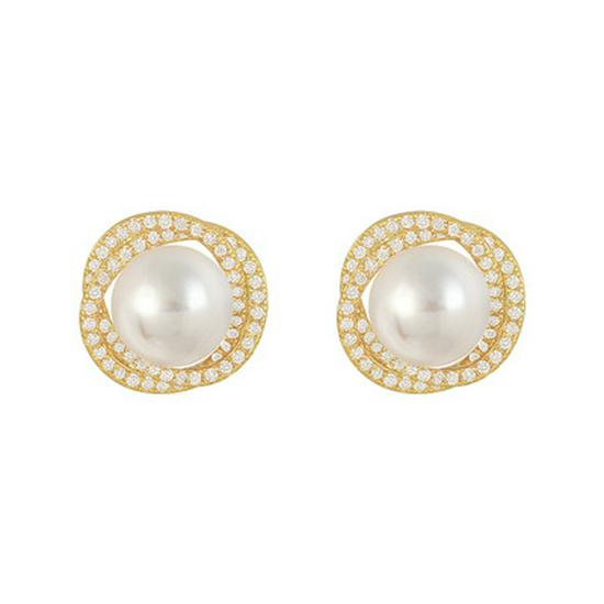 Elegant 2023 Spiral Pearl Earrings: High-End S925 Silver for Women.