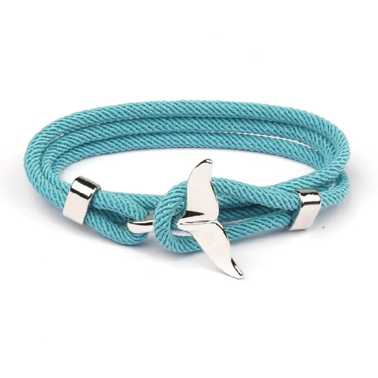 Whale Tail Charm Bracelet Jewelry Gift for Women Nylon Rope Wristband Bracelet