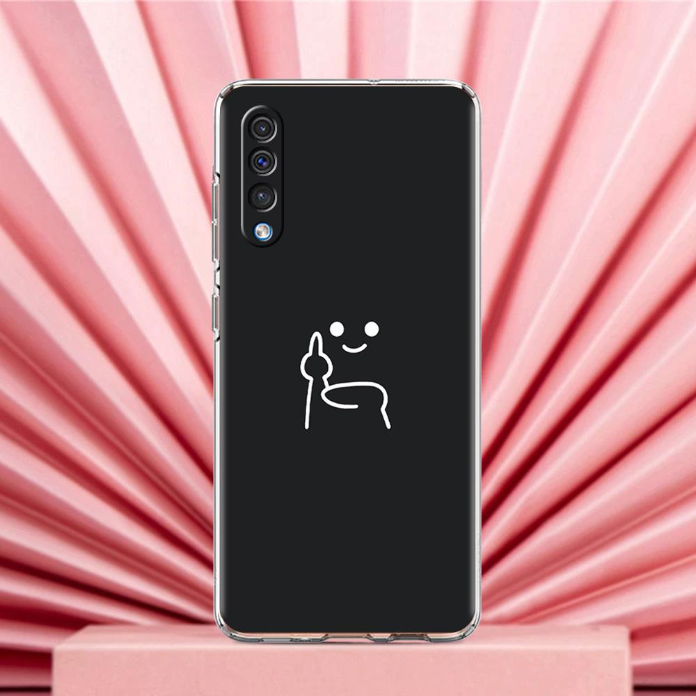 Phone Case For Samsung A56 A36 A26 A24 A16 A14 A12 A32 A50 A70 A20E A22 A40 A34 A54 A42 A52 5G A04s A06 Cover Cute Middle Finger