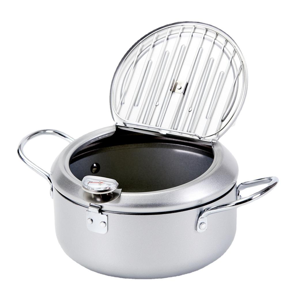Premium Deep Fryer Pot - Stainless Steel Frying Pot with Accurate Thermometer Chicken