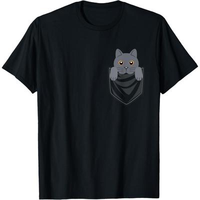 Pocket Graphic British Shorthair Cat Pet Men Women Kids T-Shirt