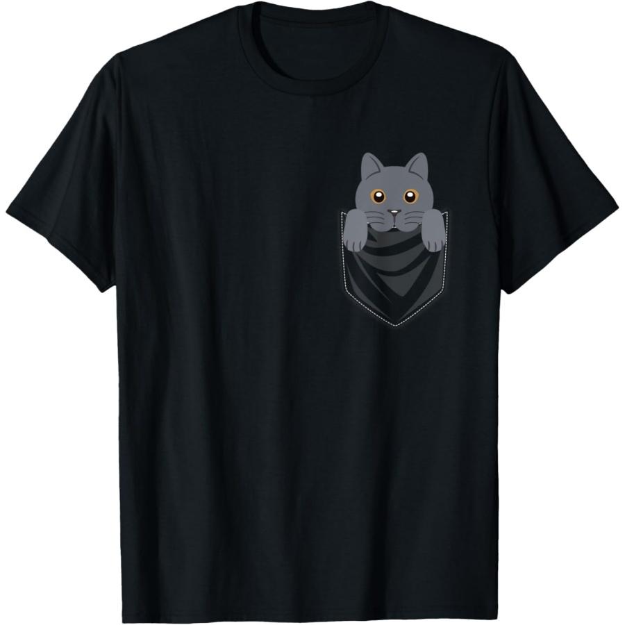 

Pocket Graphic British Shorthair Cat Pet Men Women Kids T-Shirt XXXXXL чорний
