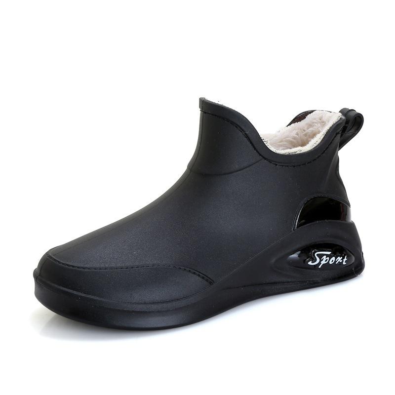 Japanese rain shoes women's fashion outdoor short water shoes women's kitchen work non-slip rubber shoes low-top waterproof rain boots