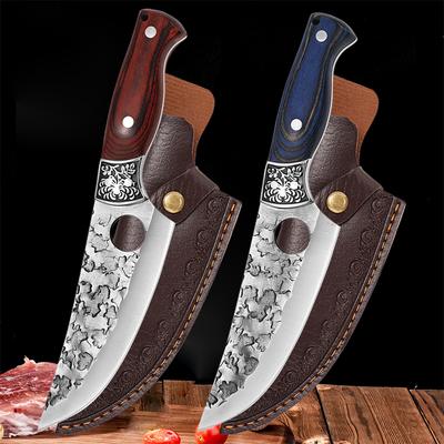 Professional Butcher Cleaver Boning Knife Forged Kitchen Chef Knife Stainless Steel Meat Fish Fruit Knife with Cover