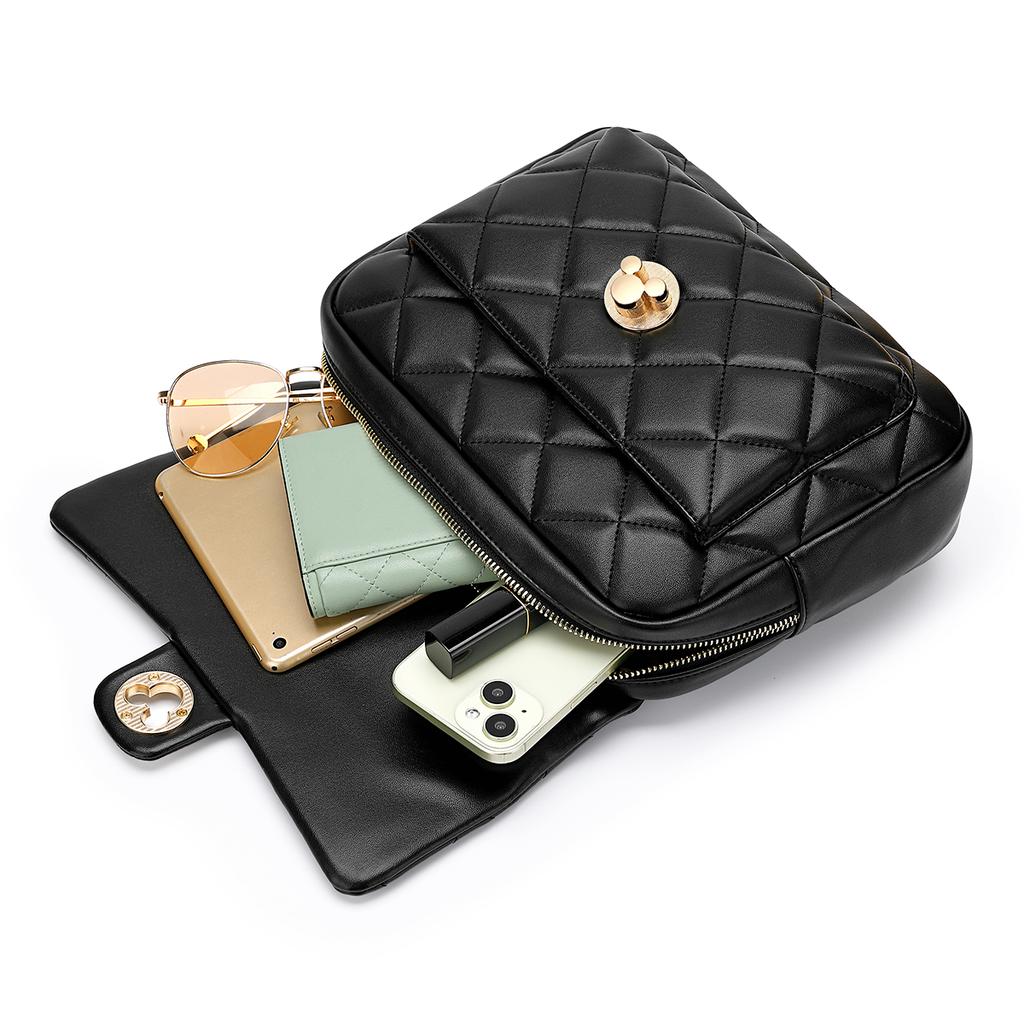 New Disney PU Handbag, Shoulder Bag, Shoulder Bag Regular Women's Ecru/Black DHF41410-A