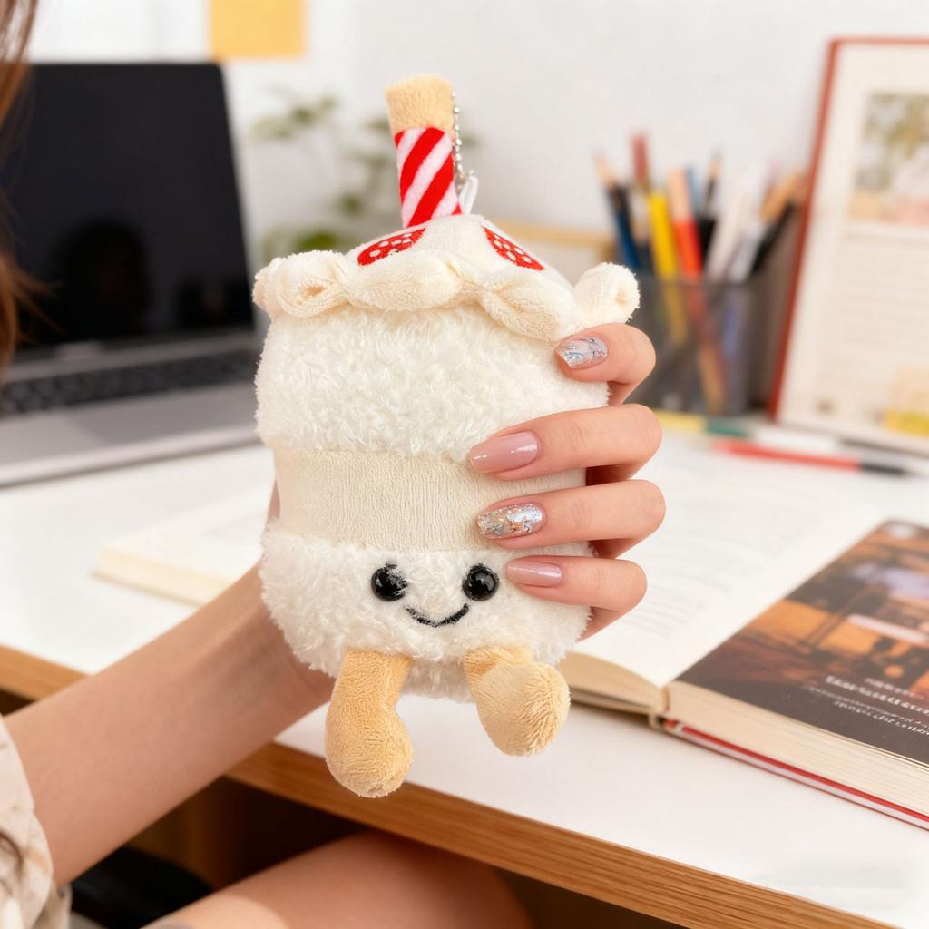 Cartoon Birthday Cake Series Keychain Cute Soothing Decoration Companion Plush Doll Soothing Toy Christmas Holiday Gift