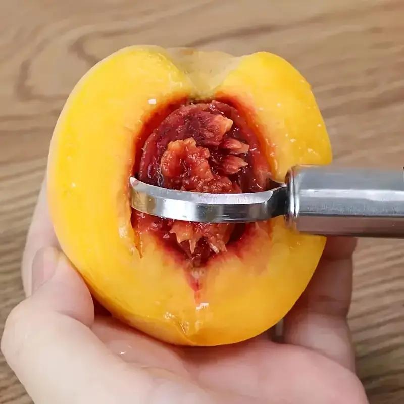 1PCS Stainless Steel Yellow Peach Pitter Peach Digging Knife Digging Tool for Removing The Core of The Peach Fruit Pit
