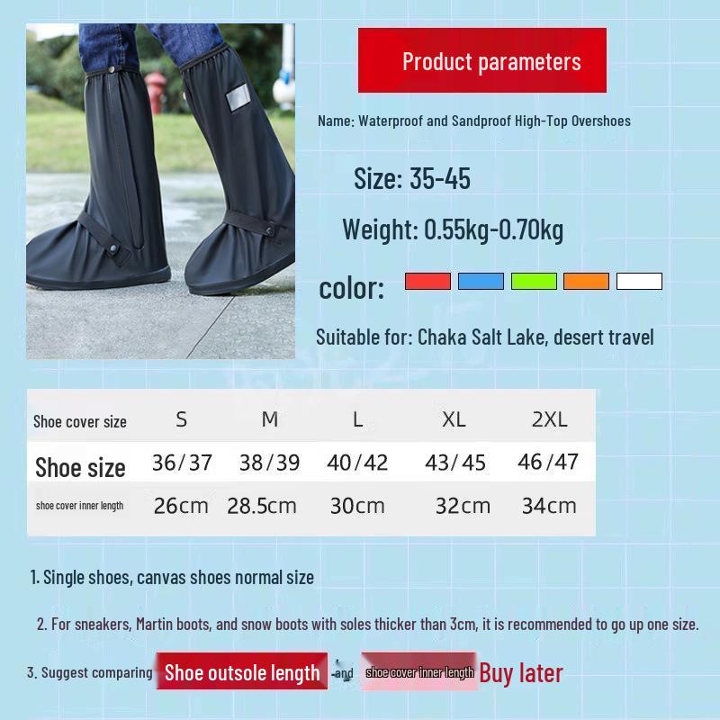 Wasserdichte, winddichte High-Top-Überschuhe - Verdickt, verschleißfest, sanddicht für Outdoor-Radsport und Schneetage