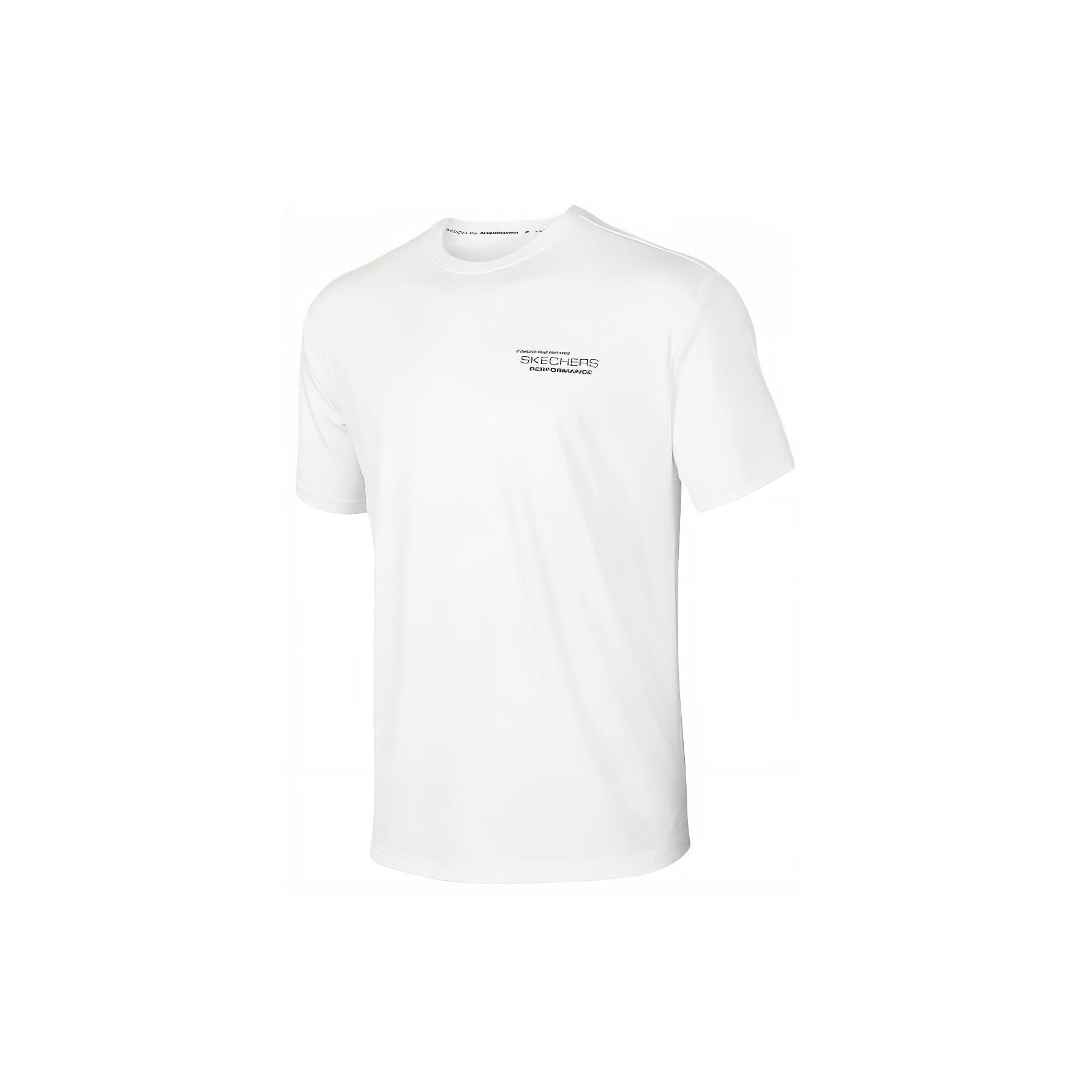 Skechers Cooling Technology Comfortable Letter Crew Neck Pullover Short Sleeve T-Shirt Men Tops Bright-White P224M012-0019 M
