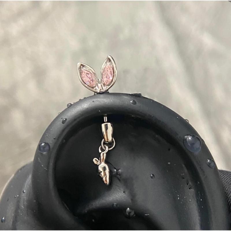 1ks Elegantní náušnice ve tvaru kočičího ucha, přívěsek srdce s křížkem ze zirkonu, piercing do ucha (helix) pro ženy