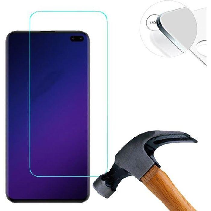 Film de protection écran - lusee - samsung galaxy s10 plus - verre trempé 9h - transparent - 2 pièces