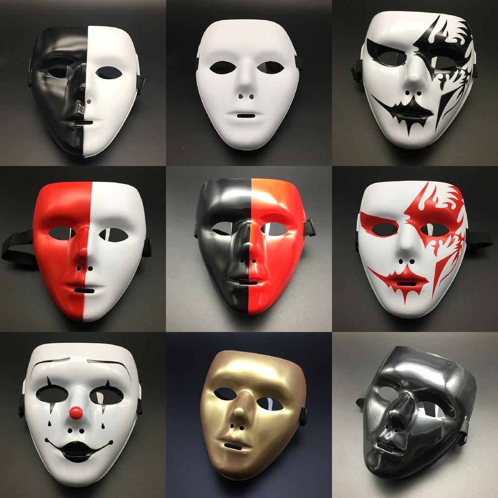 Unique Hand-painted White Full Face Mask For Halloween Costume Parties And Performances