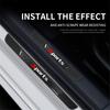 4pcs Universal Real Carbon Fiber+Rubber Car Door Scuff Sill Cover Step Protector