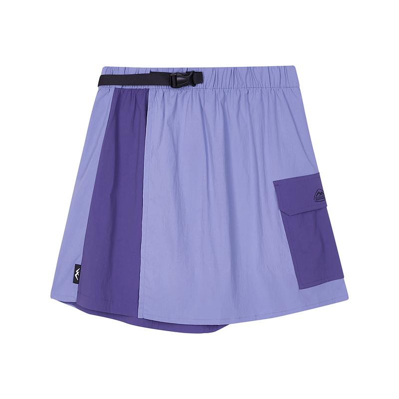 Skechers High Waist Color Block Outdoor Casual Sports Mid-Length Skirt Style Cargo Shorts Women shorts Purple L224W151-004N