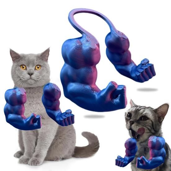 Cat Muscle Arm 3D Printed Funny Cat Neck Arm with Muscles Creative Photo Shoot Props for Cat Birthday Party