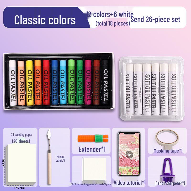 Super Soft Oil Pastel Set with Brush & Scraper Tools - Perfect Crayons for Kids' Birthday Gifts & DIY Projects