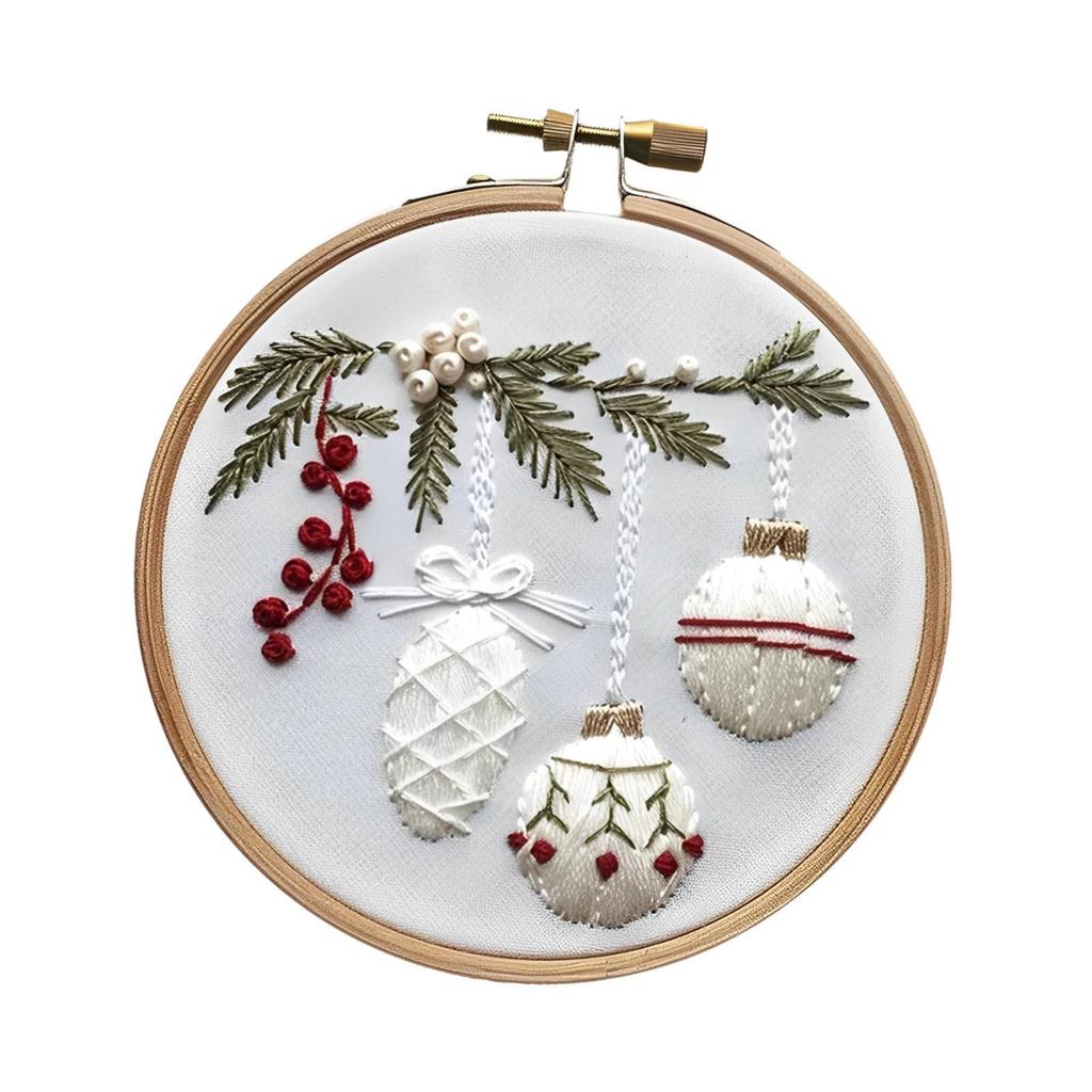 Christmas Embroidery Starter Kit Embroidery with Christmas Pattern Hand Craft for Beginners