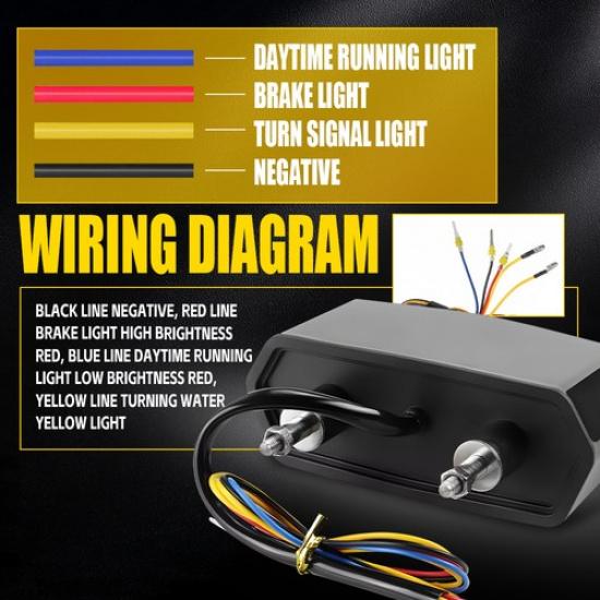 3-in-1 LED Tail Brake Light Sequential Turn Signal For Honda GROM MSX125 CBR650F