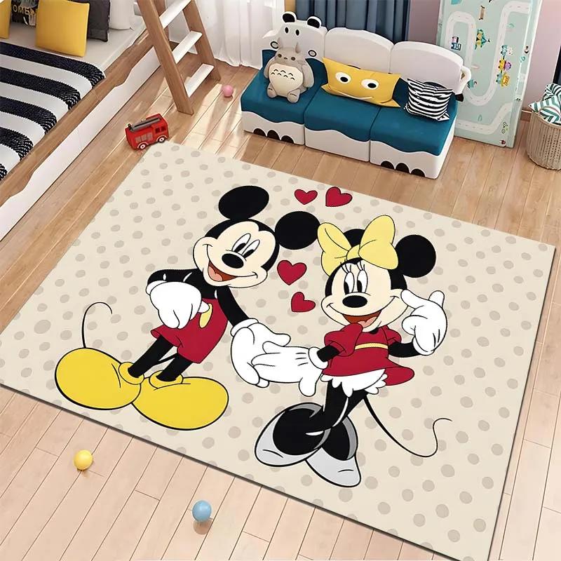 Cute Cartoon Carpet Minnie Mouse Printed Rug for Home Living Room Bedroom Kids Room Decor Non-slip Floor Mat Next Day Shipping