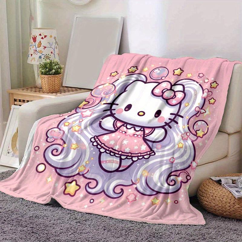 1pc. Hello Kitty Cute Cartoon Blanket - Perfect for Home, Office, Outdoor Use, Gift Idea, Suitable for Al