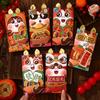6pcs Red Color Spring Festival Hongbao Cartoon Lucky Money Envelopes Cartoon Red Packets  Lunar Year