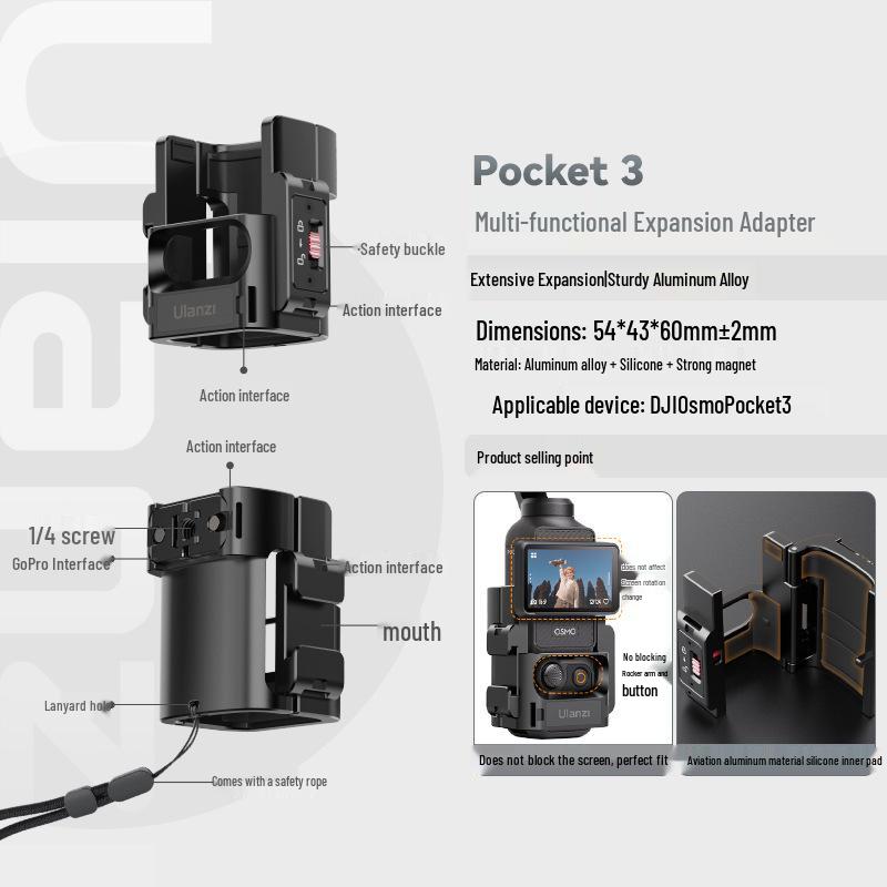 Supporto per Treppiede Magnetico DJI Pocket 3 Ulanzi Cornice di Estensione