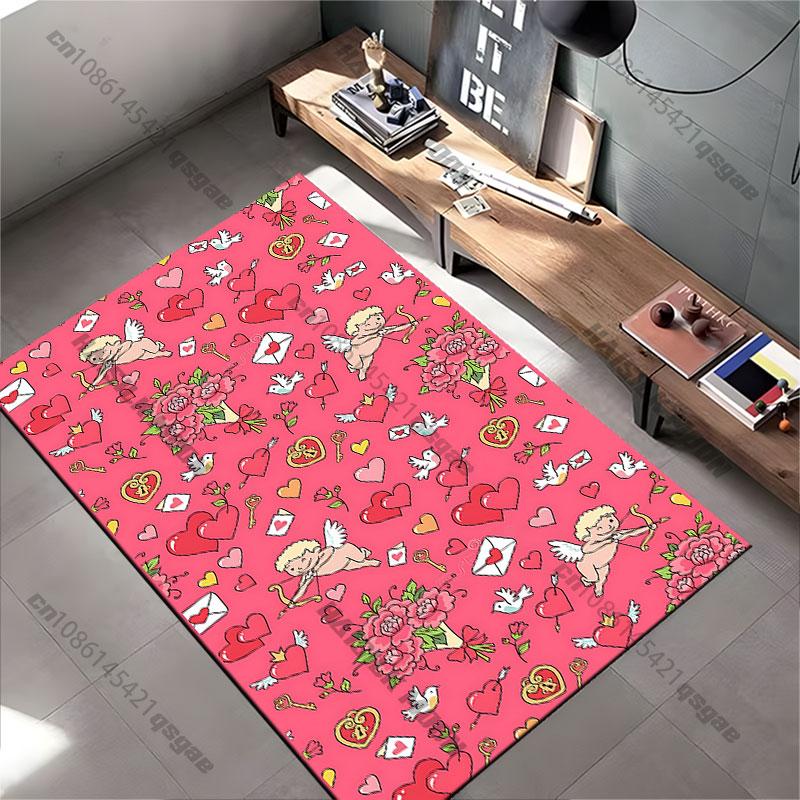 Love Romance and Affection Illustrations Carpet Yoga Living Room Room Decor Children's Crawling Mat Doormat Area Rug