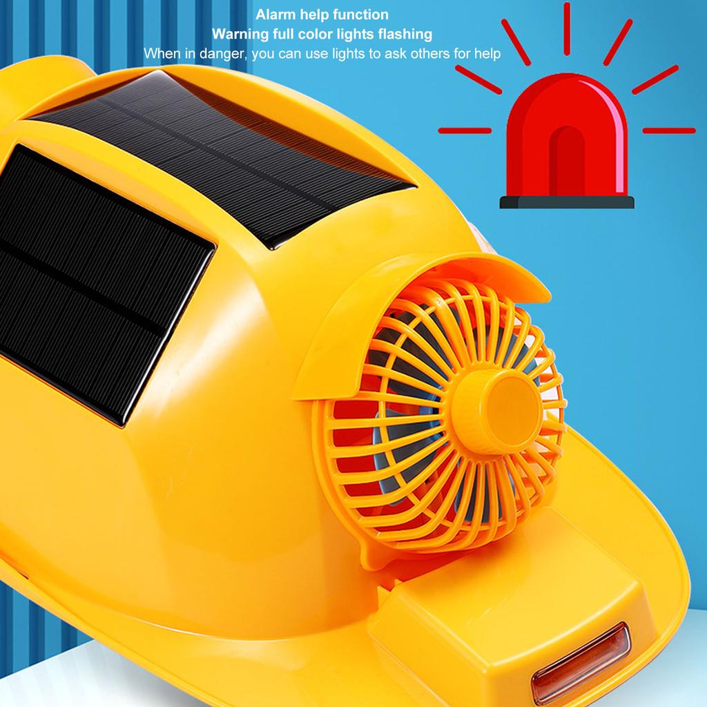 Hard Hat Double Fan Helmet with Light Solar Safety Helmet for Construction Home Improvement