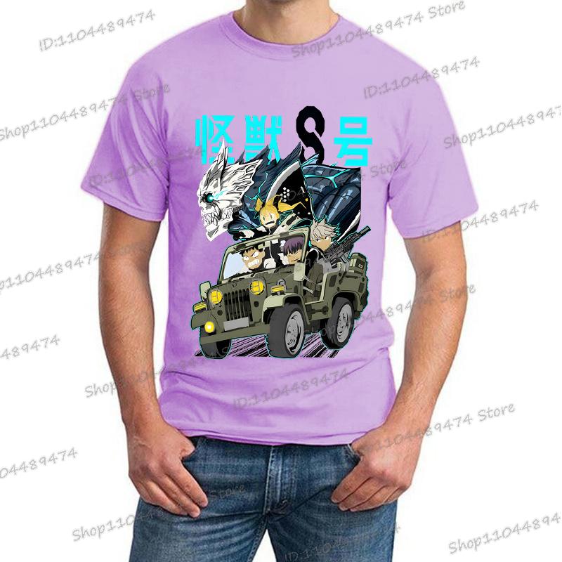 Funny Manga Kaiju No 8 Streetwear Japanese Y2K Anime Men T-shirt Casual Short Sleeve Harajuku Kafka Hibino Men's Clothing Tops
