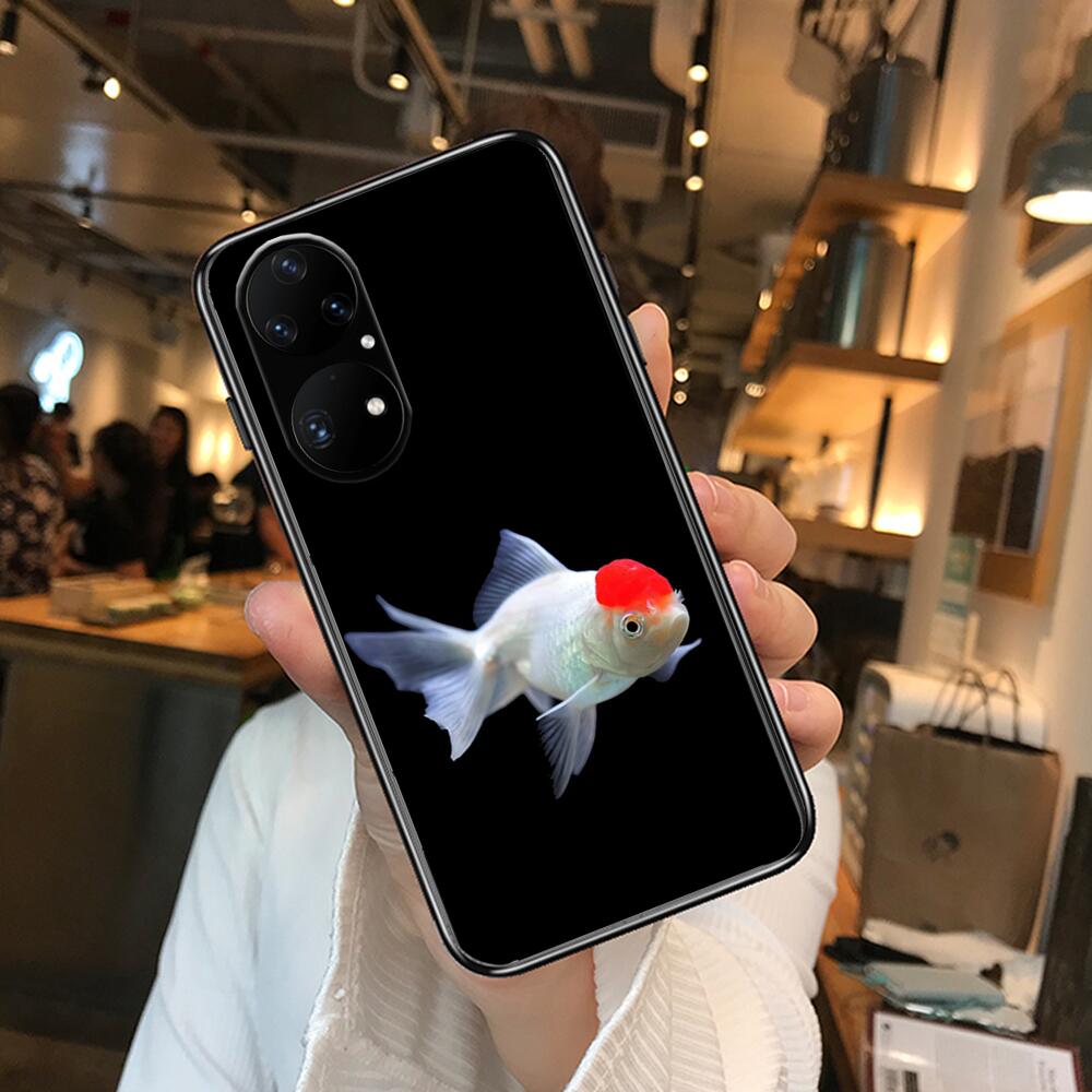 Etui na telefon z karpiem koi do Huawei p50 P40 p30 P20 10 9 8 Lite E Pro Plus czarne Etui Coque Malowanie Hoesjes komiks fas
