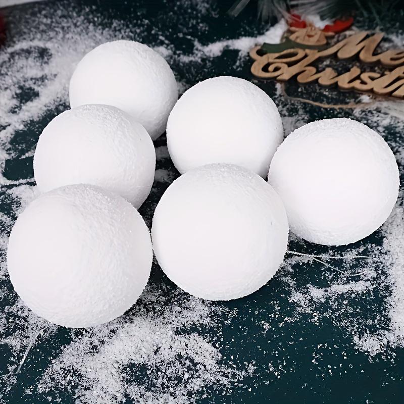 6 Stück Weiße Schaumstoff Weihnachtsornamente - Elegante Hängende Schneeball Dekorationen für Weihnachtsbaum, Winterpartys und Feiertags-Heimdekor