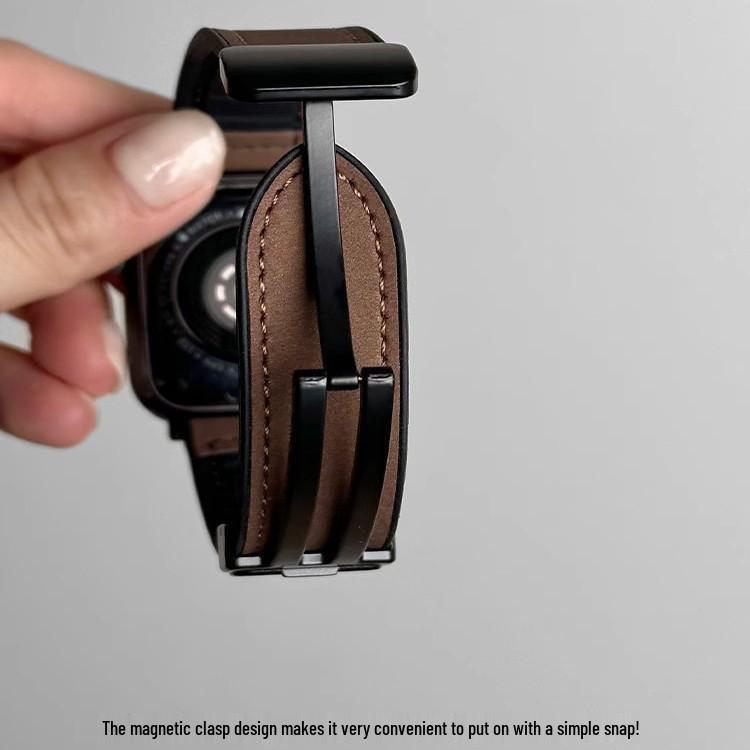 Silicone Sticker Crazy Horse Leather Magnetic Strap for Xiaomi S4, Apple S10, Huawei Watch 5, GT7, Ultra 9