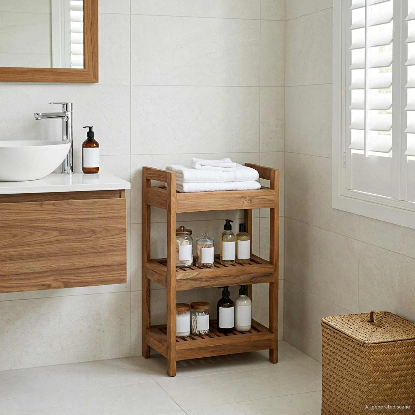 Bathroom Shelf Natural 45 x 30