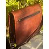 Rustic leather satchel, vintage-look leather messenger, leather shoulder/crossbody satchel, quirky iPad bag 11”x9”, gift for Father’s Day