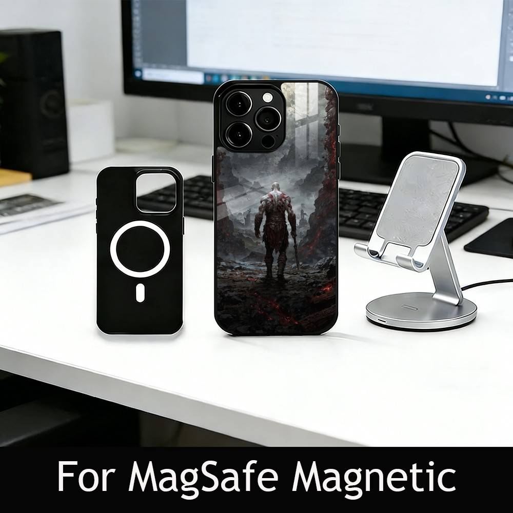 G-Gladiator W-War K-Kratos Phone Case For iPhone17,16,15,14,13,12,11 Plus,Pro Magnetic with Magsafe Wireless Charging