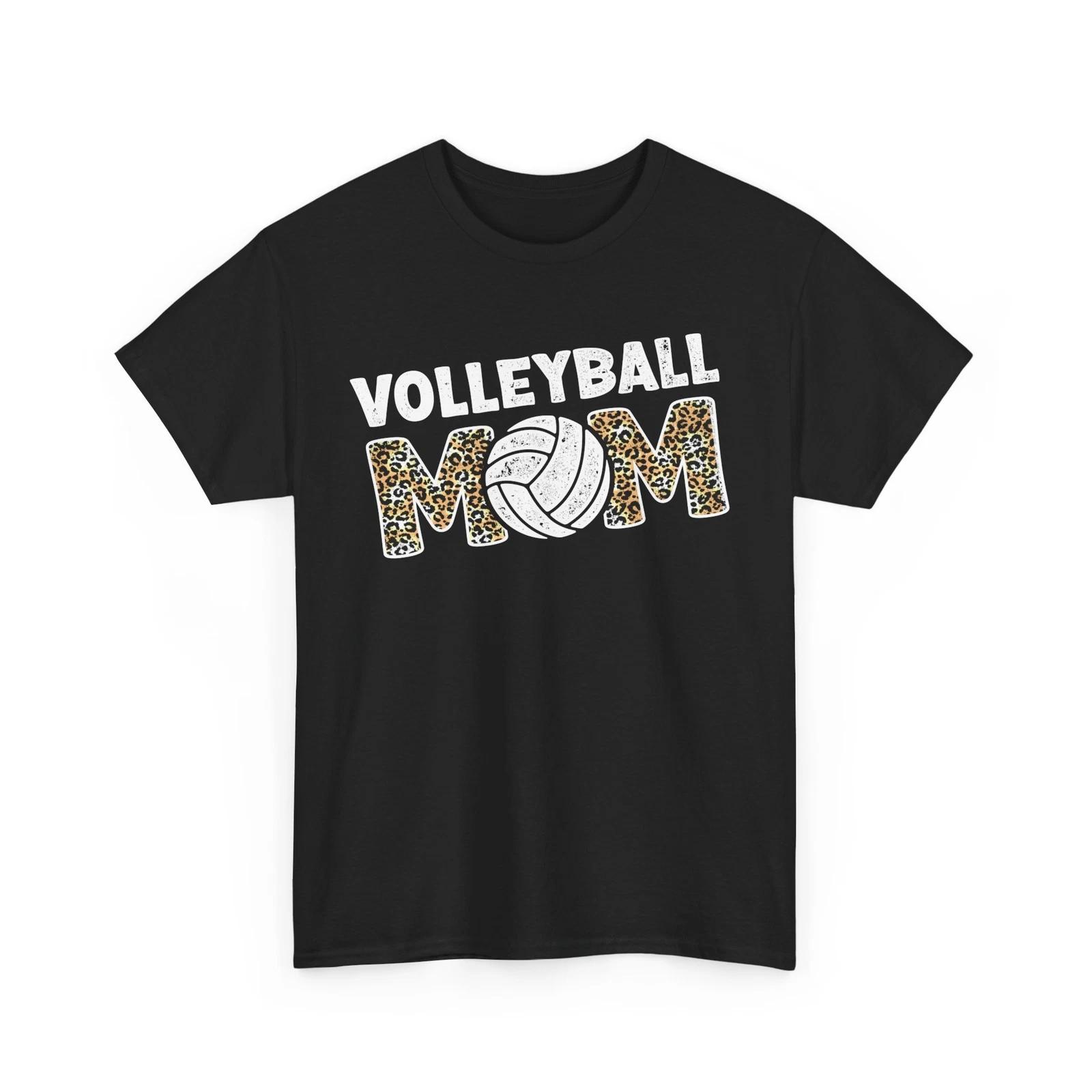 Volleyball Mom Shirt, Sport Leopard Volleyball Lovers Women Mom Cute Shirt XL