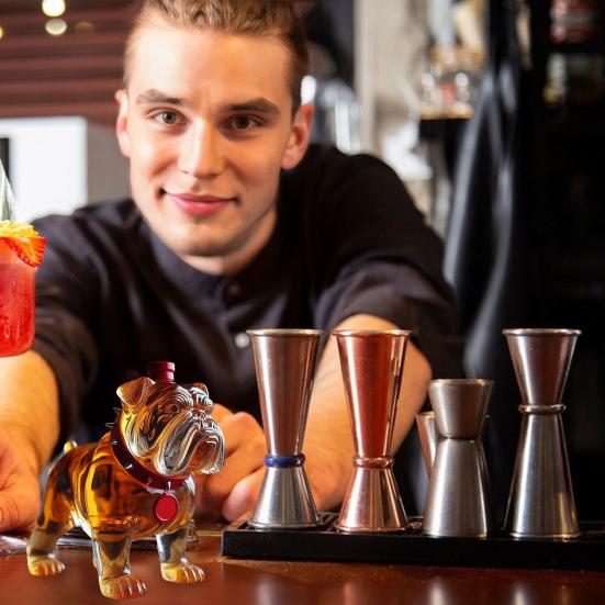 Butelka na whisky w kształcie buldoga 300 ml Duża pojemność Szklana karafka Karafka do czerwonego wina Akcesorium do whisky do domowego baru