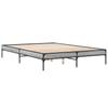 Bed Frame Gray Sonoma 150x200 cm Particleboard and Metal