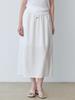 Le Studio Linen Blend Back Slit Long Skirt (Iv)