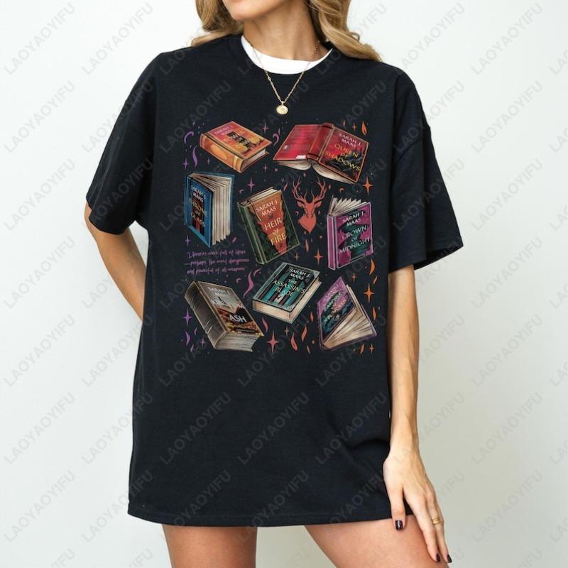 Fantasy Book Fan Gift Velaris Book Lovers Printed Tops SJM Inspired Design Bookish The Bat Boys Court Of Dreams Cotton Shirts