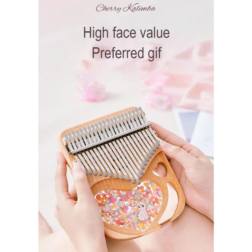 High-end Kalimba 21 Keys Thumb Piano Musical Instrument Professional Kalimba 21 Keys Finger Piano Sakura Kalimba
