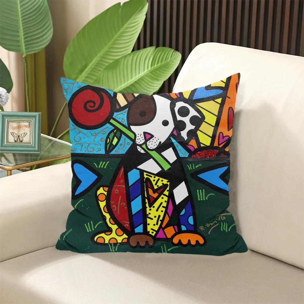 Housse de Coussin Britto × Coussins Rembourrés Taies d'Oreiller Coussins Décoratifs pour Canapé Housses Élégantes pour Chambre Sommeil Textile de Maison