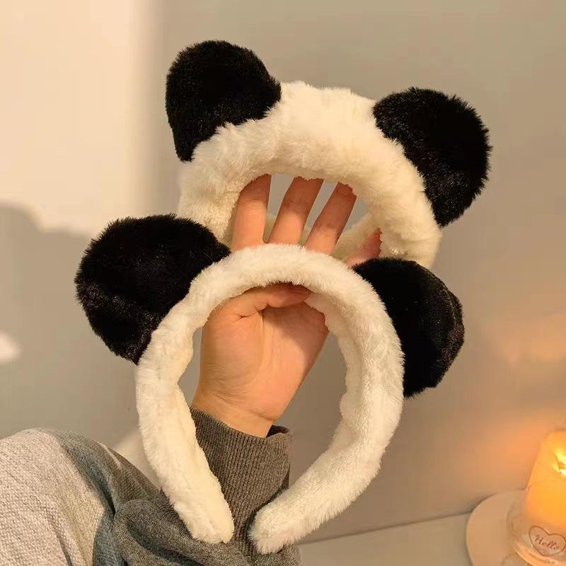 1pc Cartoon Cute Little Bear Ears Plush Hair Strap Female Fury Wide Edge Hairband Headband Bundle Hair Strap Autumn Winter